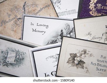 A Selection Of Old In Memoriam Cards.