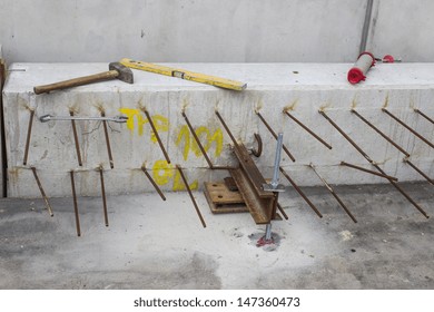 Selection of work tools on the construction site 