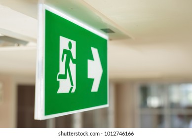 Selective Fire Exit Sign On Ceilingfire Stock Photo (Edit Now) 794734450