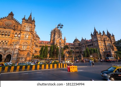
Selective focus. 08/01/2020 Mumbai, India Chhatrapati Shivaji Maharaj Terminus (CSTM) also known Victoria Terminus is a UNESCO World Heritage Site is headquarters of the Central Railways of India
