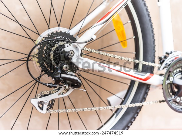 Selective\
focus of Bicycle gears and rear\
derailleur