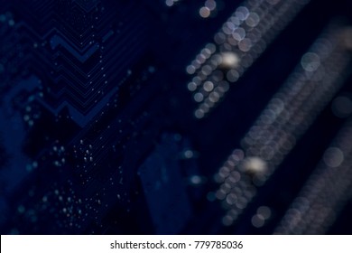 selective focus of computer motherboard elements