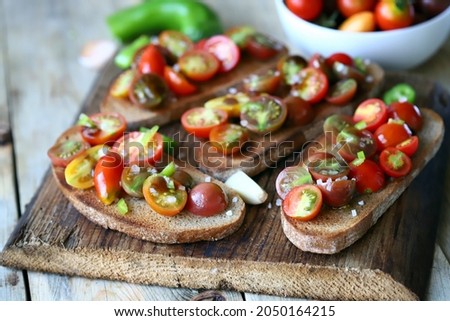 Similar – Hausgemachte italienische Bruschetta