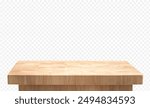 Selective focus.end grain wood table,counter top with clipping path.for design