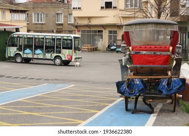 Selective Focus. Istanbul Turkey: 08.03.2021 Tiny Ancient History Arrived By Bus Instead Of The Car.