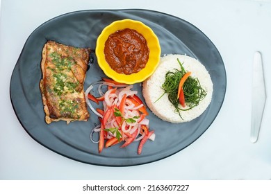 Selective Focus Of Local Delicacy, Flat Lay Image Of African Dish