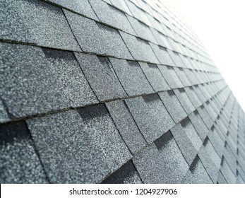 Selective Focus Of New Asphalt Shingle Roof