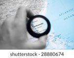 Selective focus on antique map of jacksonville