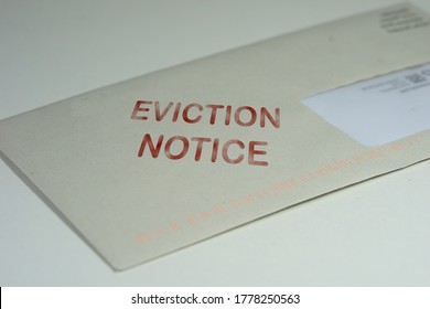 Selective Focus On Envelop For An Eviction Notice To A Defaulting Renter In Due To Missed Rent In Recession