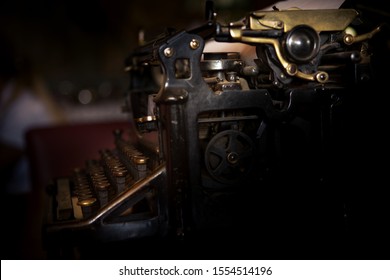 Selective Focus On Keyboard Mechanism Old Stock Photo Edit Now 1554514196