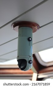 Selective Focus Periscope Which Is In The Ship Control Rudder Of The Supply Ship Bridge Which Functions To View The Magnetic Compass Vintage Interior Of A Ship And Has A Vital Function In An Emergency