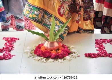 Selective Focus Photography Indian Bride Comes First Time To Her Husbands Home   - Shutterstock ID 416728423