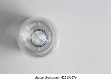 Selective Focus Of Plastic Water Bottle, Top View