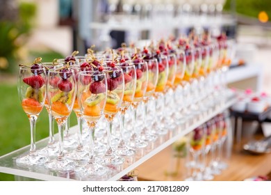 Selective focus point Catering buffet in hotel restaurant - Vintage Light Filter