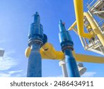 selective focus to A Pressure Safety Valve (PSV) blue is a type of valve used to quickly release gasses from equipment in order to avoid over pressurization and potential process safety incidents