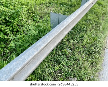 selective focus road divider. close up