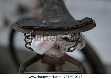  selective focus of saddle on a classic bicycle                              