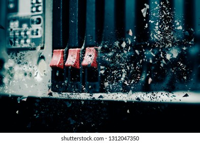 selective focus shot of datacenter server over abstract background for technology concept