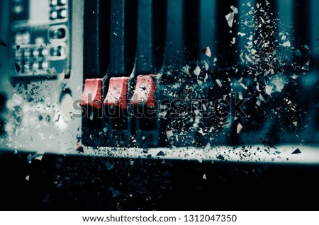 selective focus shot of datacenter server over abstract background for technology concept