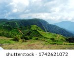 Selective focus view of Valley from the top of a mountain