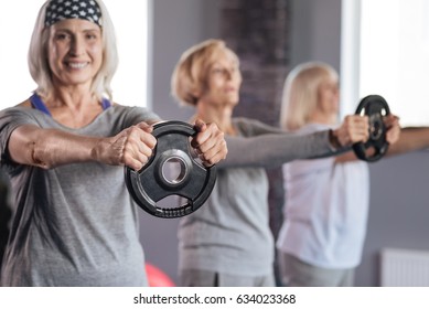 Selective focus of a weight disk being used for training