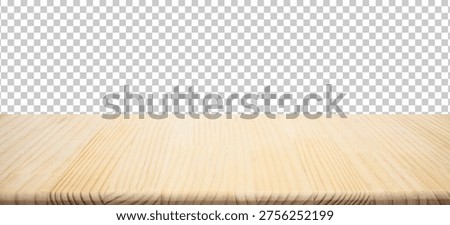 Selective focus.top wood table for background.isolated die cut.clipping path