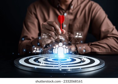 Selective new career, recruitment, effective organizational structure, training, hiring, performance. Customer Relationship Management, Executives select Human Resource Network, HR - Shutterstock ID 2332068161