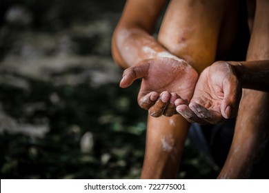 selective soft focus. hands poor child begging you for help concept for poverty or hunger people, Human Rights,background text. - Shutterstock ID 722775001