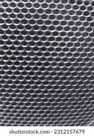 Metallic Mesh Part Of Microphone And Loudspeaker. Combination Of