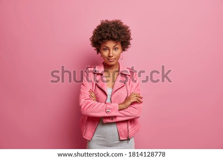 Similar – Image, Stock Photo Girl with a serious look and wet hair.