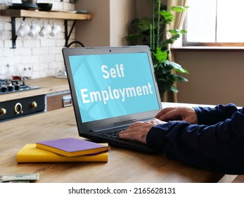 Self Employment is shown using the text on a monitor