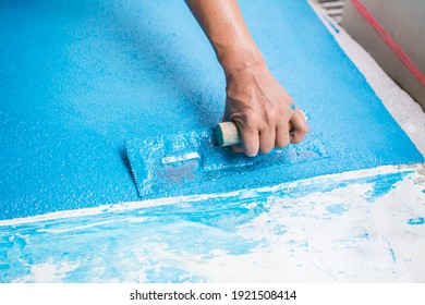 Self Leveling Blue Epoxy Floor