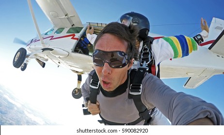 Self Portrait Skydiving Tandem Jump From The Plane