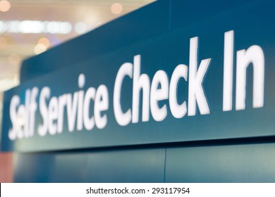 Self Service Check In Sign At Airport