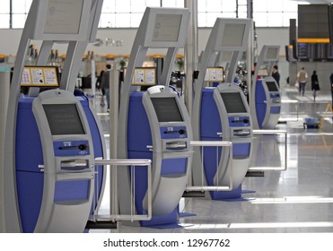 Self Service Check In Stations At Terminal 5 Heathrow Airport