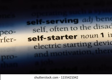 Self Starter Word In A Dictionary. Self Starter Concept.