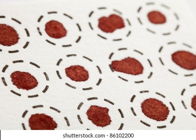 Self Test - Blood Spots On A White Fiber Filter For Laboratory Analysis