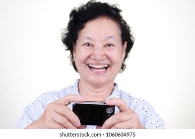 Selfie Asian Senior Woman