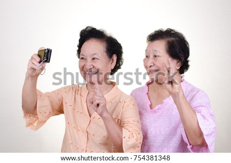 Selfie Asian Senior woman