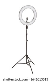 A selfie lamp on a white isolated background.