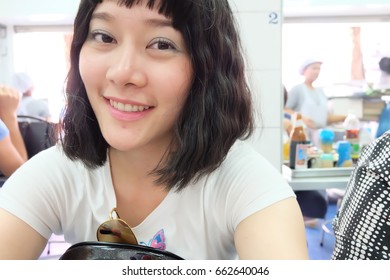 selfie Thai woman, self portrait - Shutterstock ID 662640046