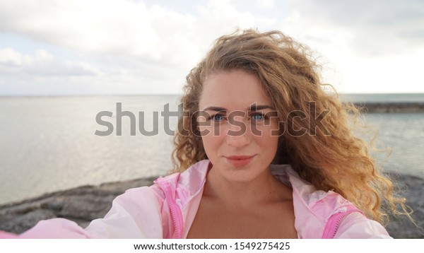 Selfie Young Beautiful Blonde Girl Shake Stock Photo Edit Now