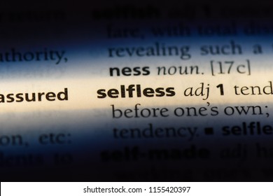 Selfless Word In A Dictionary. Selfless Concept.