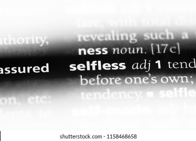 Selfless Word In A Dictionary. Selfless Concept.