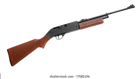 Self-loading Hunting Rifle Isolated On A White Background.