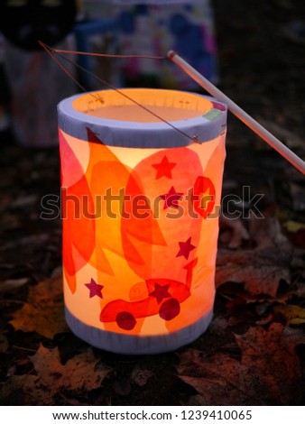 Selfmade lantern created for german tradition to celebrate St. Martin's Day while walking in the dark singing several songs 