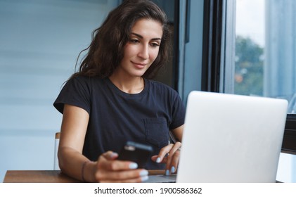 Self-quarantine, Personal Growth And Development Concept. Smiling Woman Working With Computer Remote Home, Employee Get Ready For Online Video-call Interview, Learning New Skills While On Lockdown.