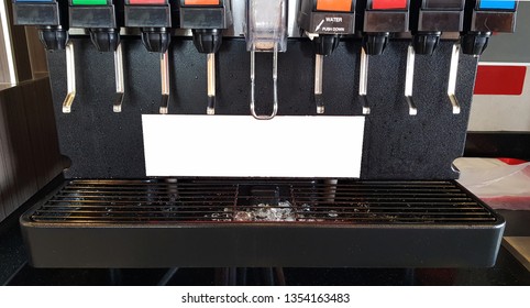 Self-service Fresh Soda, Lemonade, Root Beer, Sugar And Sport Drinks. Modern Convenience Store Concept,selection Of Soft Drinks