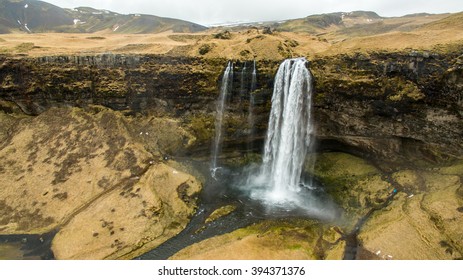 Seljalandfoss, Aerial View From Above, Iceland