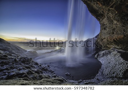 Similar – Godafoss, Islande, berühmter Wasserfall in Island.